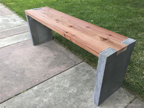 They are often secured with steel that adds reinforcement to the structure after being cast in a mold. Remodelaholic | Modern Outdoor DIY Concrete Bench with Redwood Seat