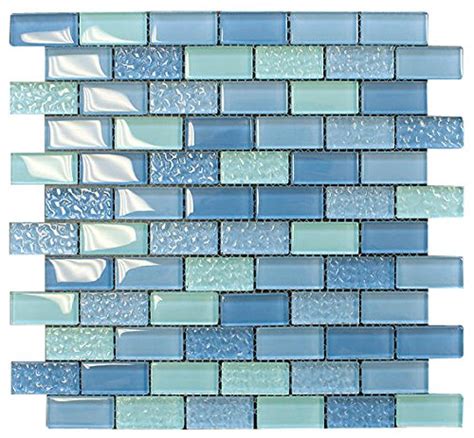 Pool Wave Crystal Subway Glass Mosaic Tile For Bathroom And Kitchen