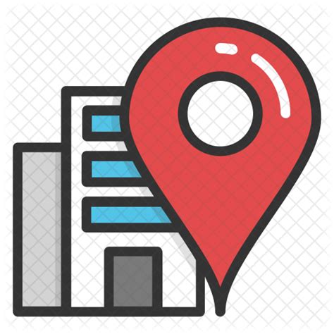 Free Building Location Colored Outline Icon Available In Svg Png