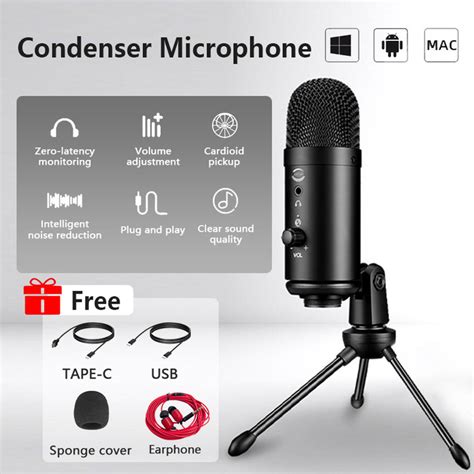 LEME USB Condenser Microphone For PC Recording Vlogging Videoke Studio