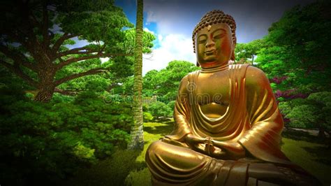 Buddha Statue In Japanese Garden Stock Image Image Of Enlightenment