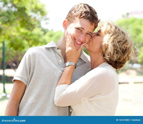 Image Of Portrait Of A Happy Senior Woman Kissing Royalty Free Stock