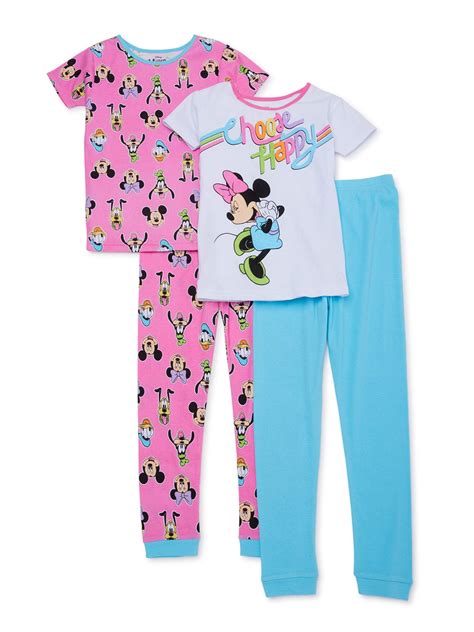 Disney Minnie Mouse Girls 4 10 Tight Fit Cotton 4 Piece Mix And Match