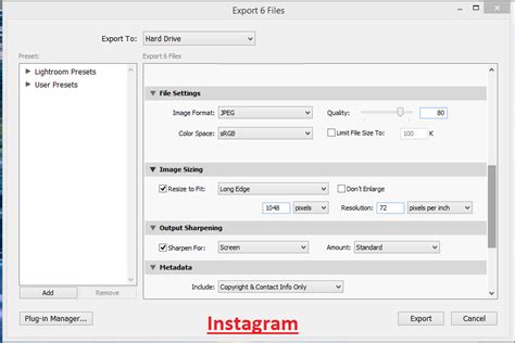 When you're exporting images from lightroom to instagram, the most important settings to consider are aspect ratio and width. Best Lightroom export settings for Instagram (With images ...