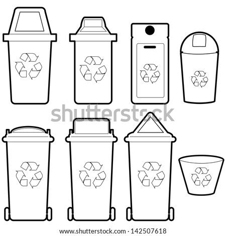 Recycle Bin Coloring Page Template Coloring Pages