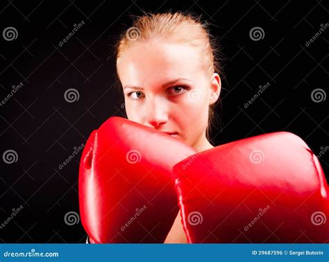 Pretty Girl With Boxing Gloves Royalty Free Stock Image Image 29687596