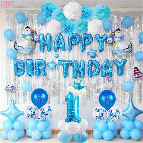On the request of subscribers and viewers, today im going to show you, mini elephant themed party decoration ideas for baby boy QIFU 1 Birthday Boy 1st Birthday Party Decorations Kids My ...