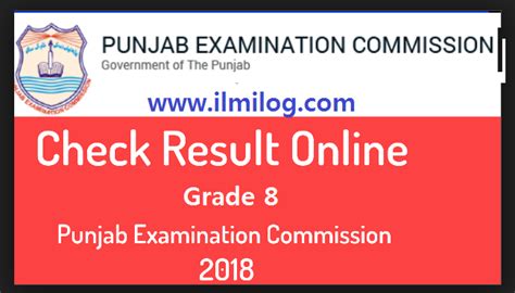 Pec 8th Class Result 2018 Punjab Examination Commission Lahore