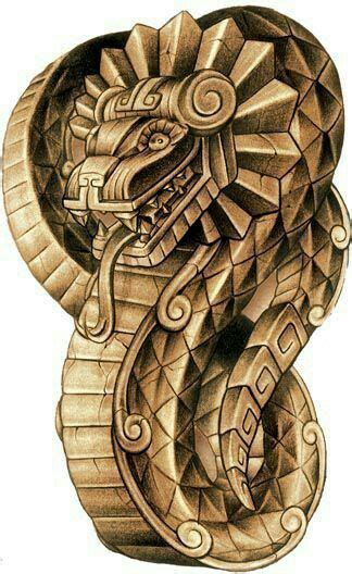 Quetzalcoat Serpiente Emplumada Aztec Artwork Mayan Art Aztec Tattoo