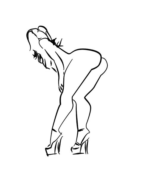 Minimalist Nude Line Art Drawing 4k Mixed Media By Brian Reaves Fine