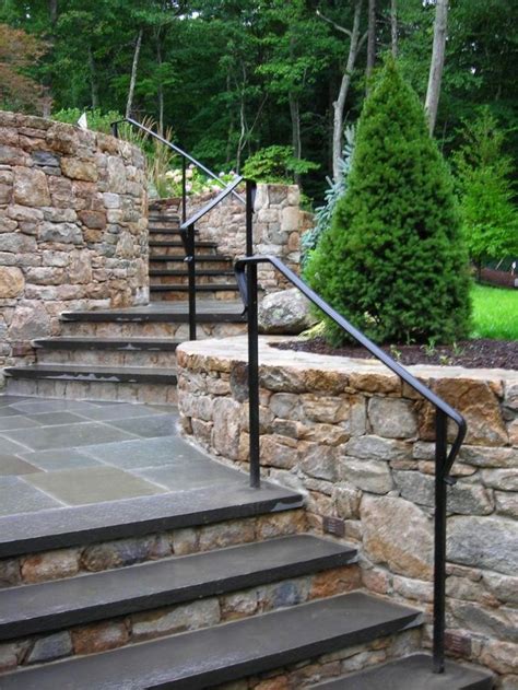 Steel handrails are an effective alternative to wood and are available with many different designs that are our steel railings are available in a variety of shapes in sizes: Best metal stair railing outdoor ideas. #Outdoor #Garden #Stair #StairRailing #MetalStair # ...