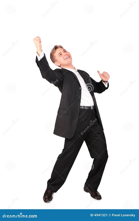 Young Man In Suit Dancing Stock Image Image Of Gladness 4941321