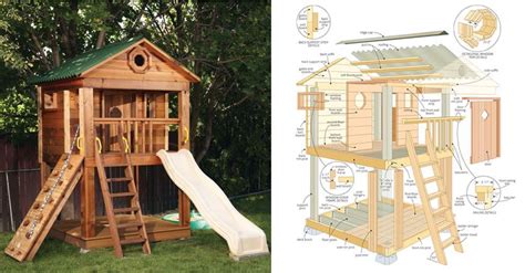 Amazing Kids Playhouse Plans This Tower Style Playhouse Plan Is