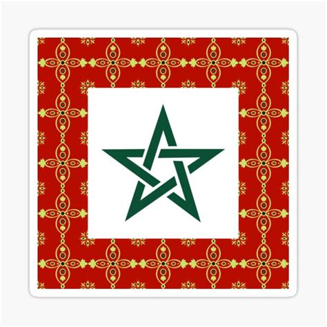 Moorish Flag Symbol Red And Green Sticker By Fifisart Redbubble