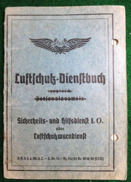 nazi germany 2 pieces luftschutz dues book and unknown document 65 ron s german ww2 military bunker