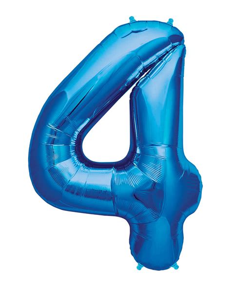 Foil Balloon Number 4 Blue Fantastic Foil Balloons With Numbers