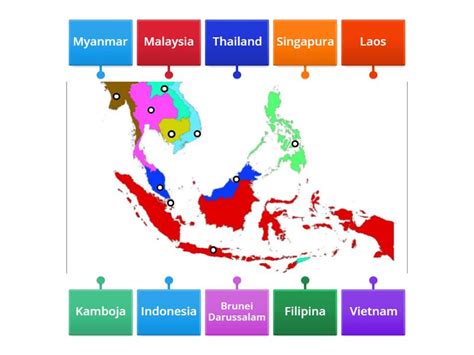 Letak Geografis Negara Asean Diagrama Con Etiquetas