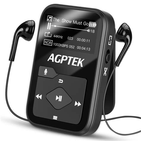 Agptek Clip Mp3 Player With Bluetooth 16gb Lossless Music Player With