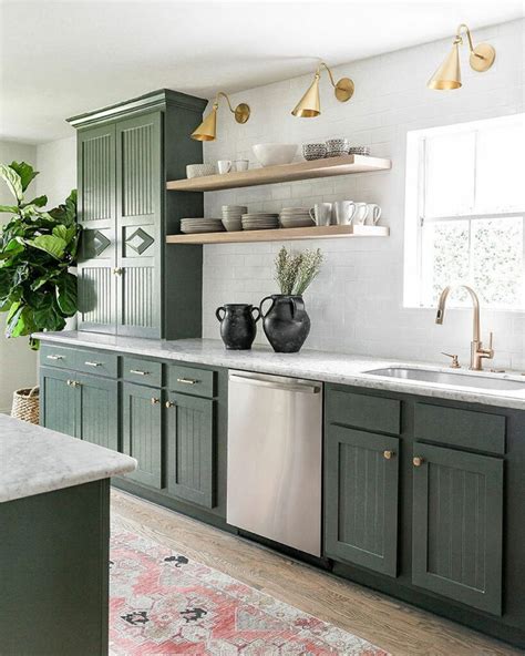 Picture Of Modern Green Kitchen Cabinets