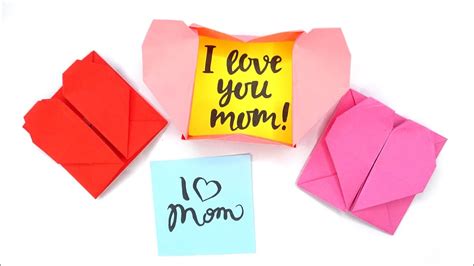 Origami Heart Box And Envelope Mothers Day T Ideas Youtube