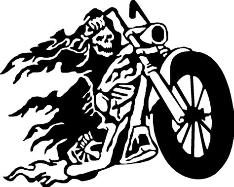 On the noir edition, the panels are in black and white and the background is in black. flaming skeleton biker riding motorcycle vinyl decal sticker