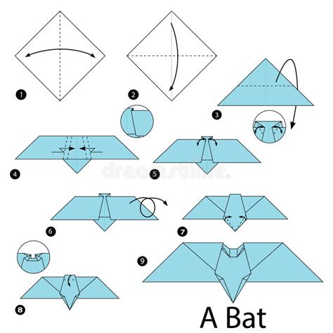 Geleidelijke Instructies Hoe Te Om Tot Origami Een Knuppel Te Maken