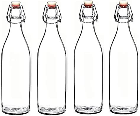 Buy Pramukh Fashion Flip Top Glass Water Bottle 1 Liter Swing Top Water Bottle With Stopper
