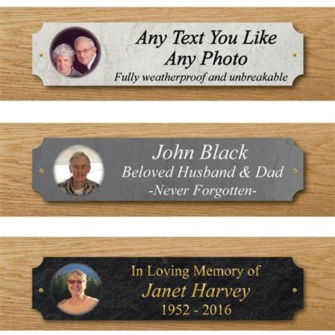 Jaf Graphics Outdoor Photo Memorial Bench Plaque