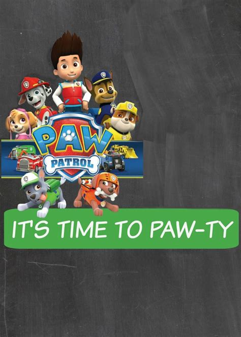 paw patrol digital invitation blank