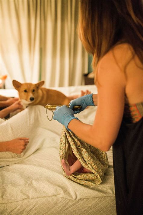 Mom Giving Birth Doesnt Realize Her Corgi Never Leaves Her Side Then