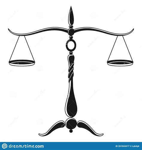 Justice Scales Silhouette Mechanical Balancing Scales Symbol Of Law