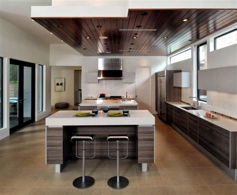 25 Suspended Ceiling Ideas Wood Design Contemporary Pendant Kitchen