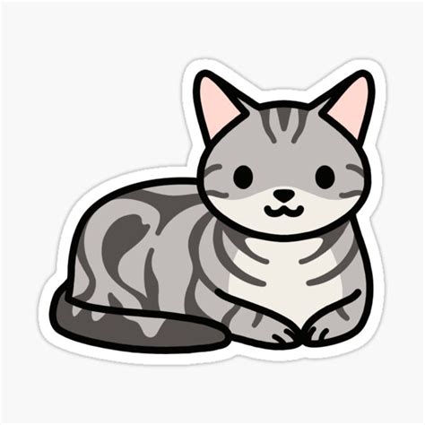 American Shorthair Cat Sticker For Sale By Littlemandyart Redbubble