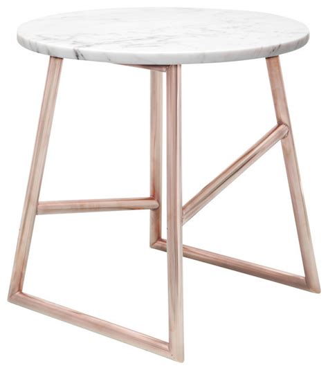 Wayfair.com has been visited by 1m+ users in the past month Algedi Table, Copper/Marble - Contemporary - Side Tables ...
