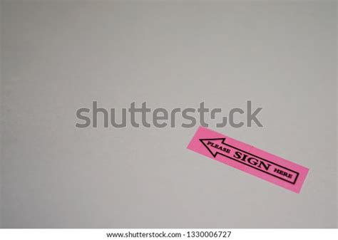 Sign Here Sticker On White Paper Stock Photo 1330006727 Shutterstock
