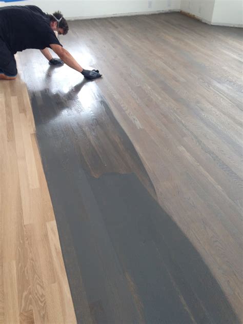 Oak Floor Stained Gray Floor Refinished In Hawaii Kai Hardwood Floor