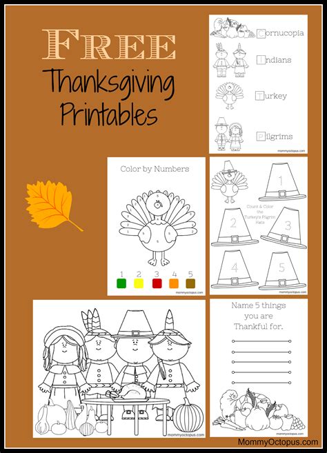 Free Thanksgiving Printable Activity Sheets Vlrengbr