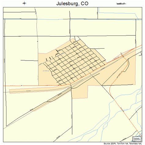 Julesburg Colorado Street Map 0839965
