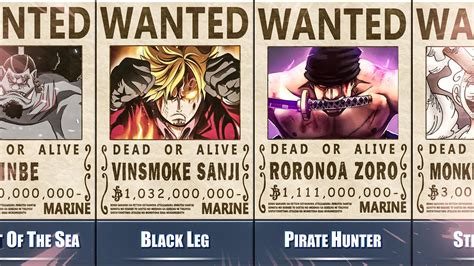 Straw Hat Pirates All New Bounties After Wano Arc Youtube
