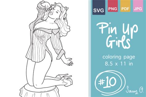Pin Up Girl Coloring Pages