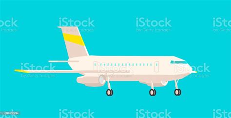 Airplane Side View On A Blue Background Stock Illustration Download