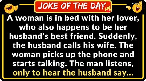 husband calls wife while she s in bed with his best friend funny adult joke short jokes