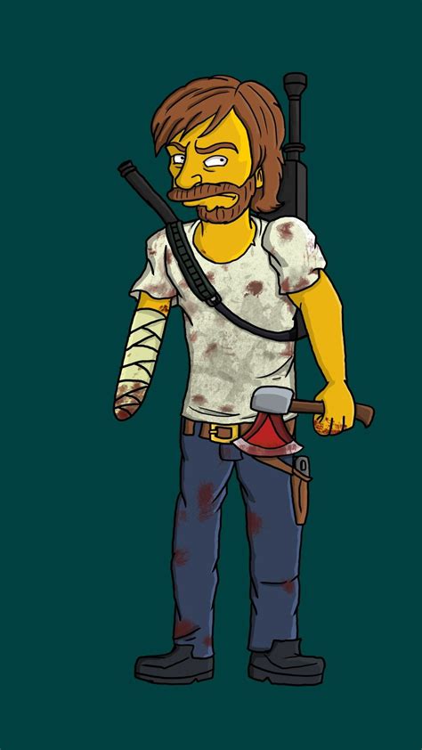 Rick Grimes Hq Versão Os Simpsons The Walking Dead The Walking Dead