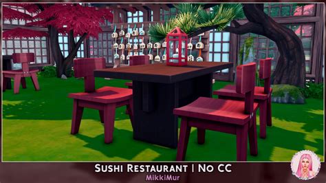 Sushi Restaurant Sims 4 Snowy Escape No Cc Restaurant In Asian Style