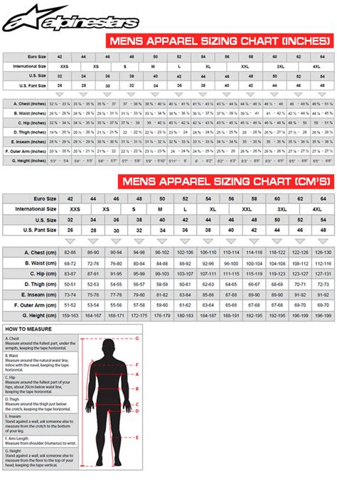 Alpinestars Sizing Chart Go Mx