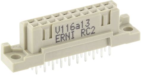 Erni 254370 Edge Connector Sockets Total Number Of Pins 20 No Of