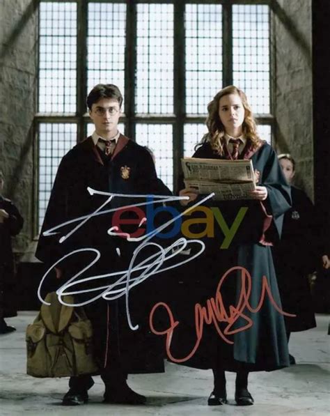 DANIEL RADCLIFFE EMMA WATSON Harry Potter Autographed Signed 8x10