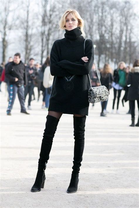 Black Suede Thigh High Boots Fall Winter Fashion Pictures Photos And