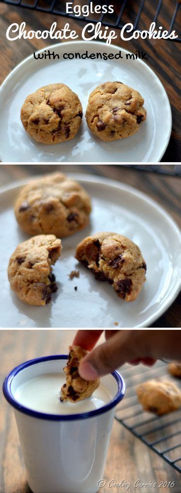 Makes approximately 3 dozen cookies. These eggless chocolate chip cookies have a secret ingredient - condensed milk, whic… | Eggless ...