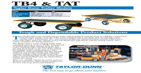 tb4 and tat taylor dunn · tough and dependable product solutions the model tb4 is for carrying